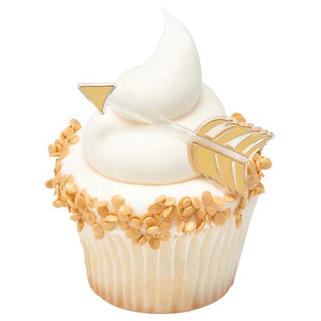 Gold Arrow Cupcake Cake Decorating plastic Layons 12 set