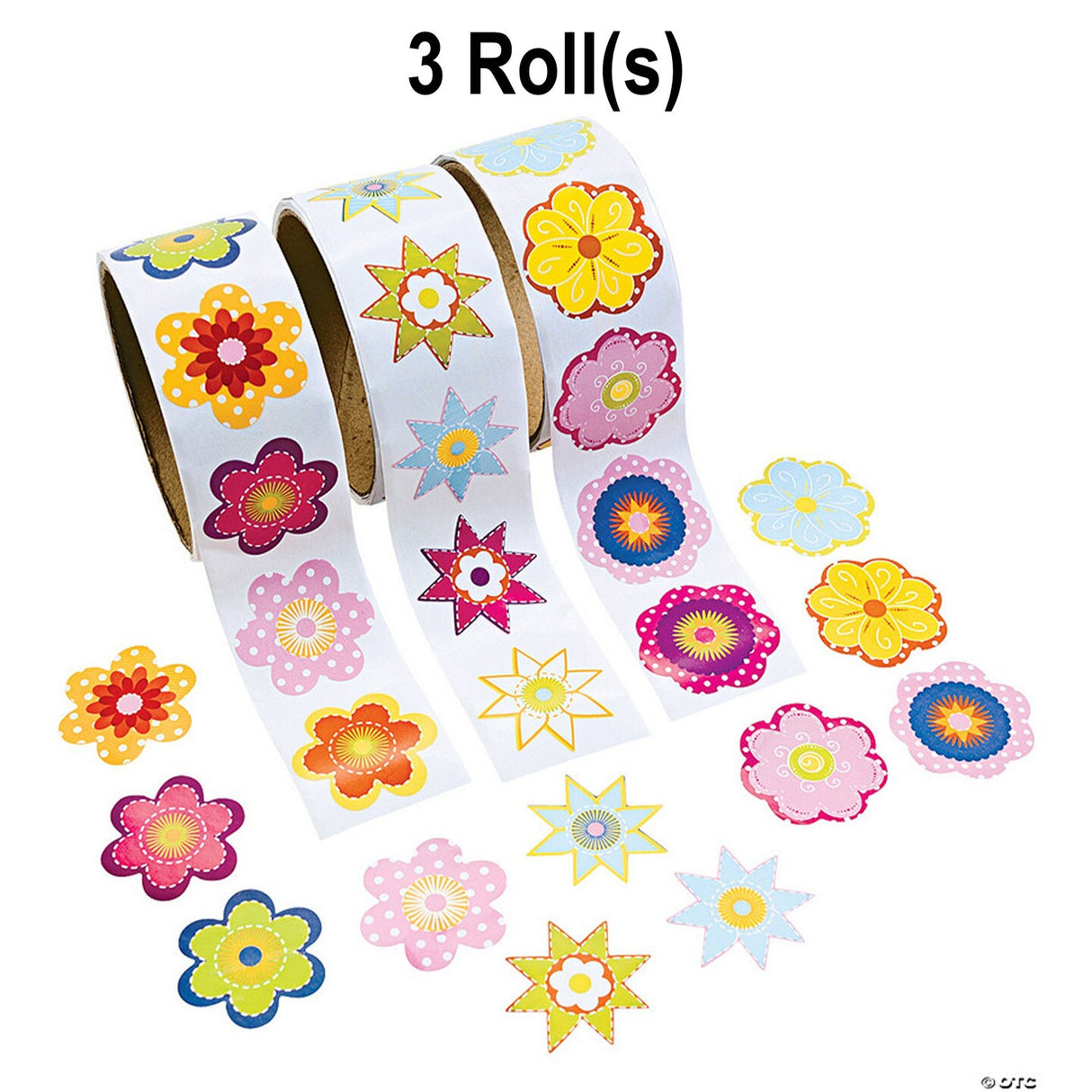 Flower Rolls of Stickers Assortment - 300 Pc.
