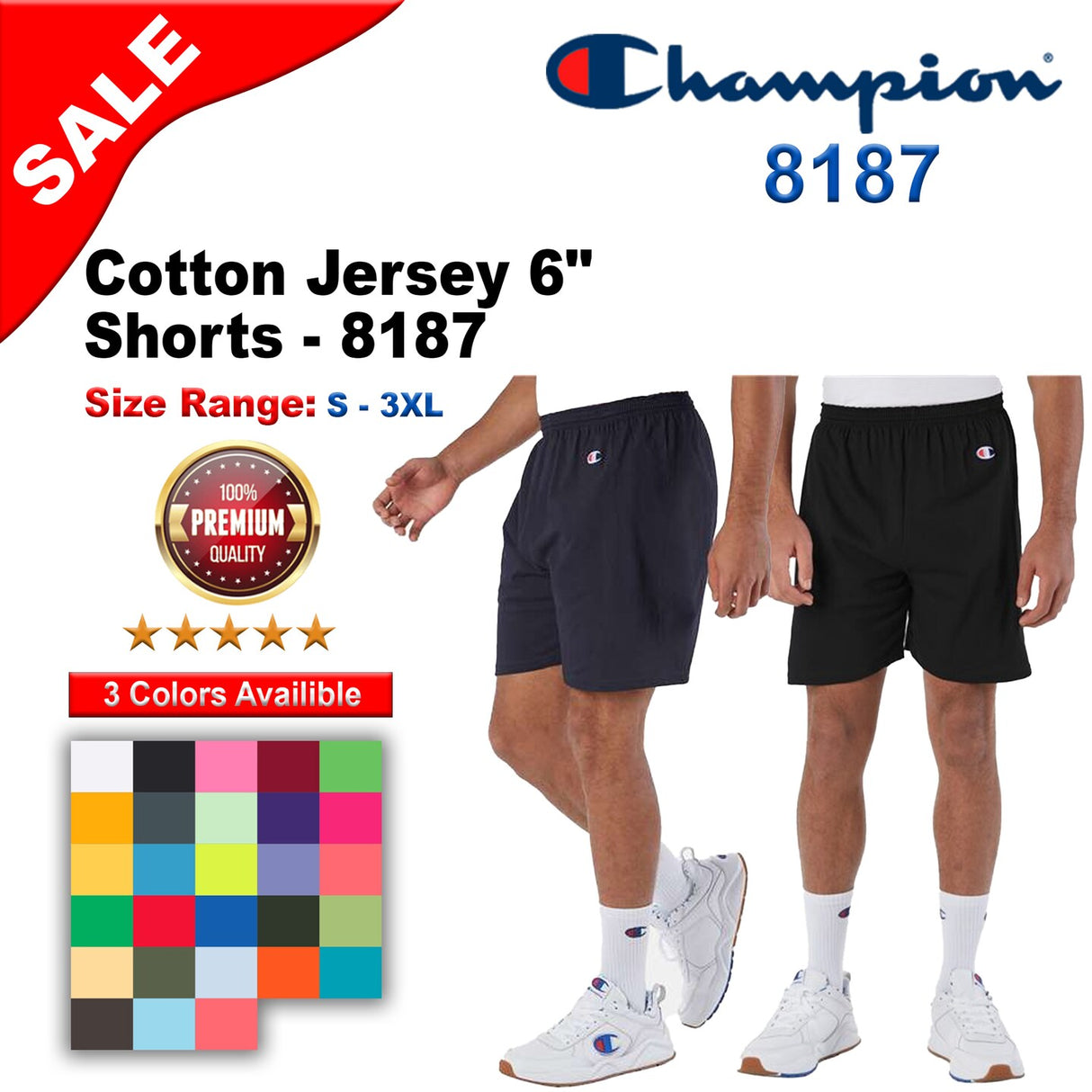 Champion® Cotton Jersey 6" Shorts