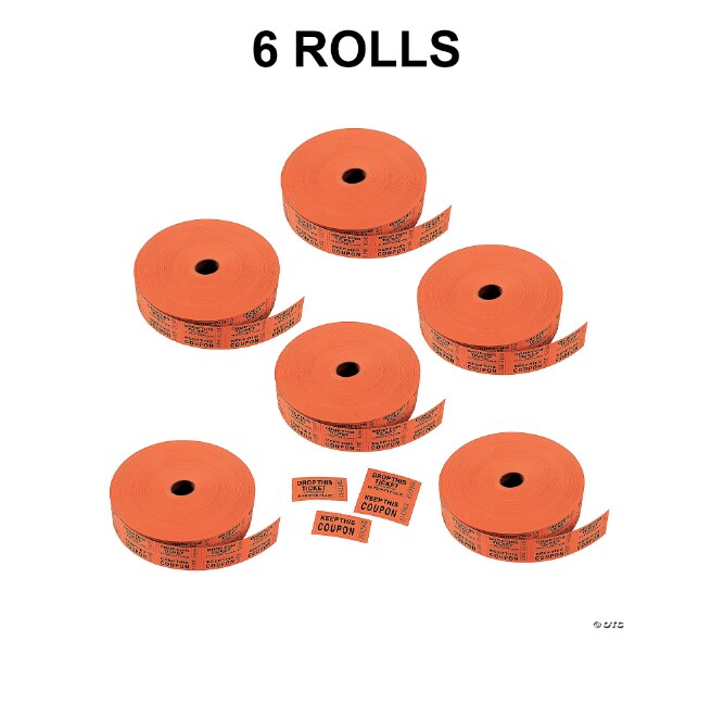 Orange Coupon Double Roll Tickets Bulk 12000 Pc.