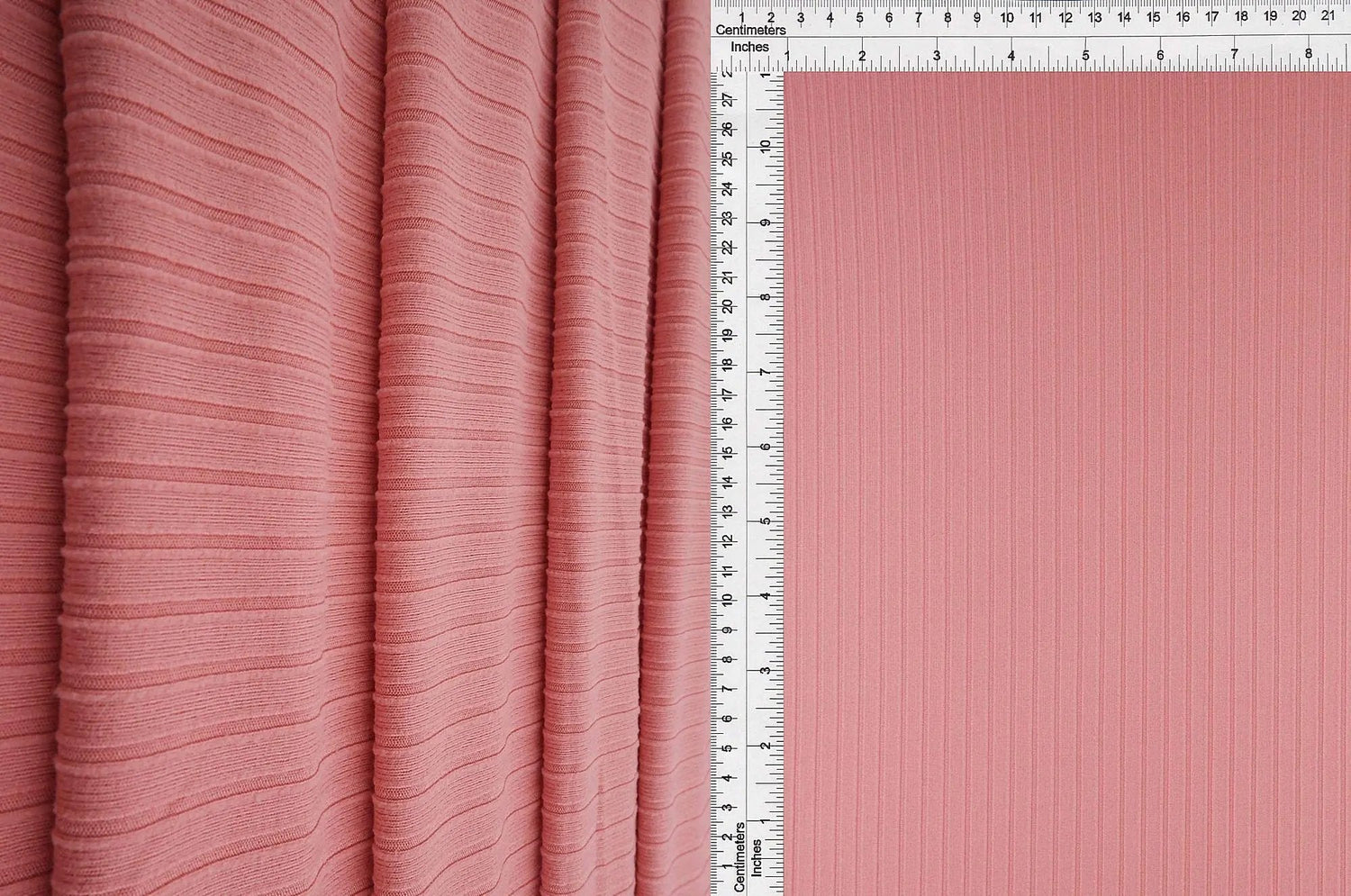 Stretch Rib Solid Knit Fabric 1 Yard of 8x3 Polyester Spandex Blend