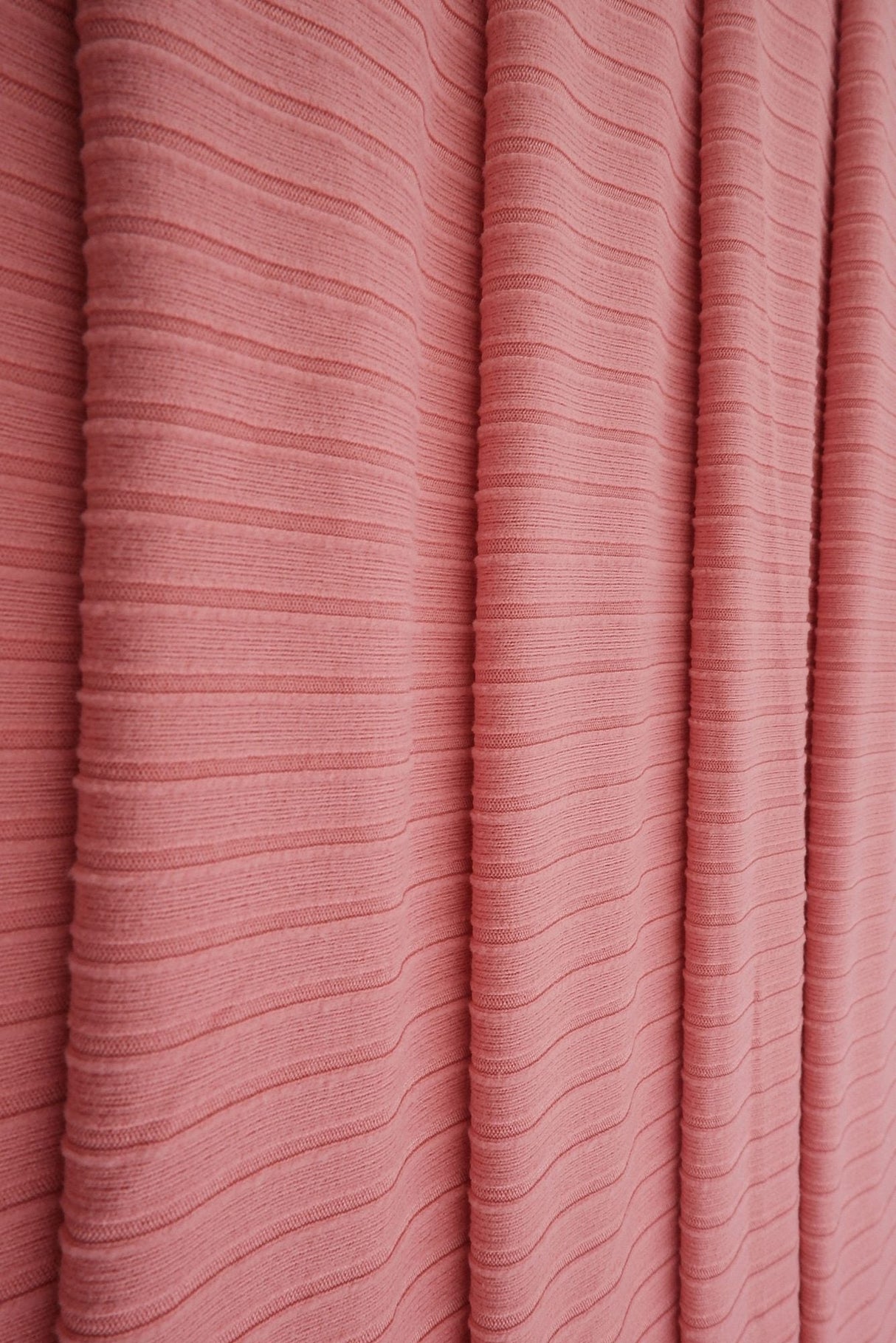 Rib Stretch Knit Fabric Solid