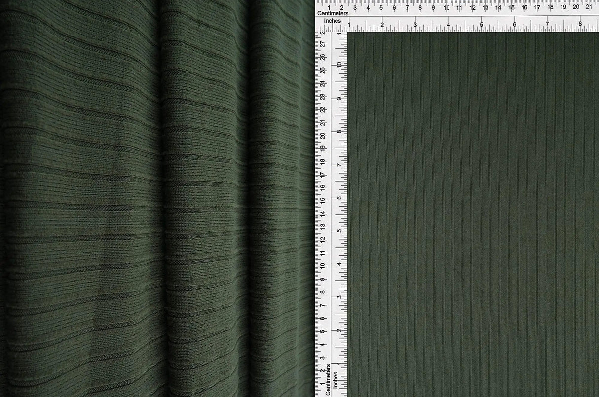 1 Yard Yummy Ribbed Solid Knit Fabric 8x3 Texture, Soft Polyester Spandex 58/60″ Wide