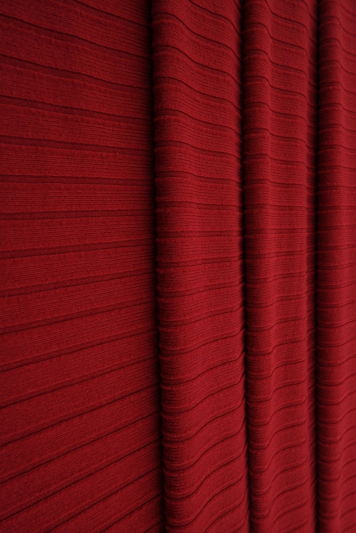 Rib Stretch Knit Fabric Solid