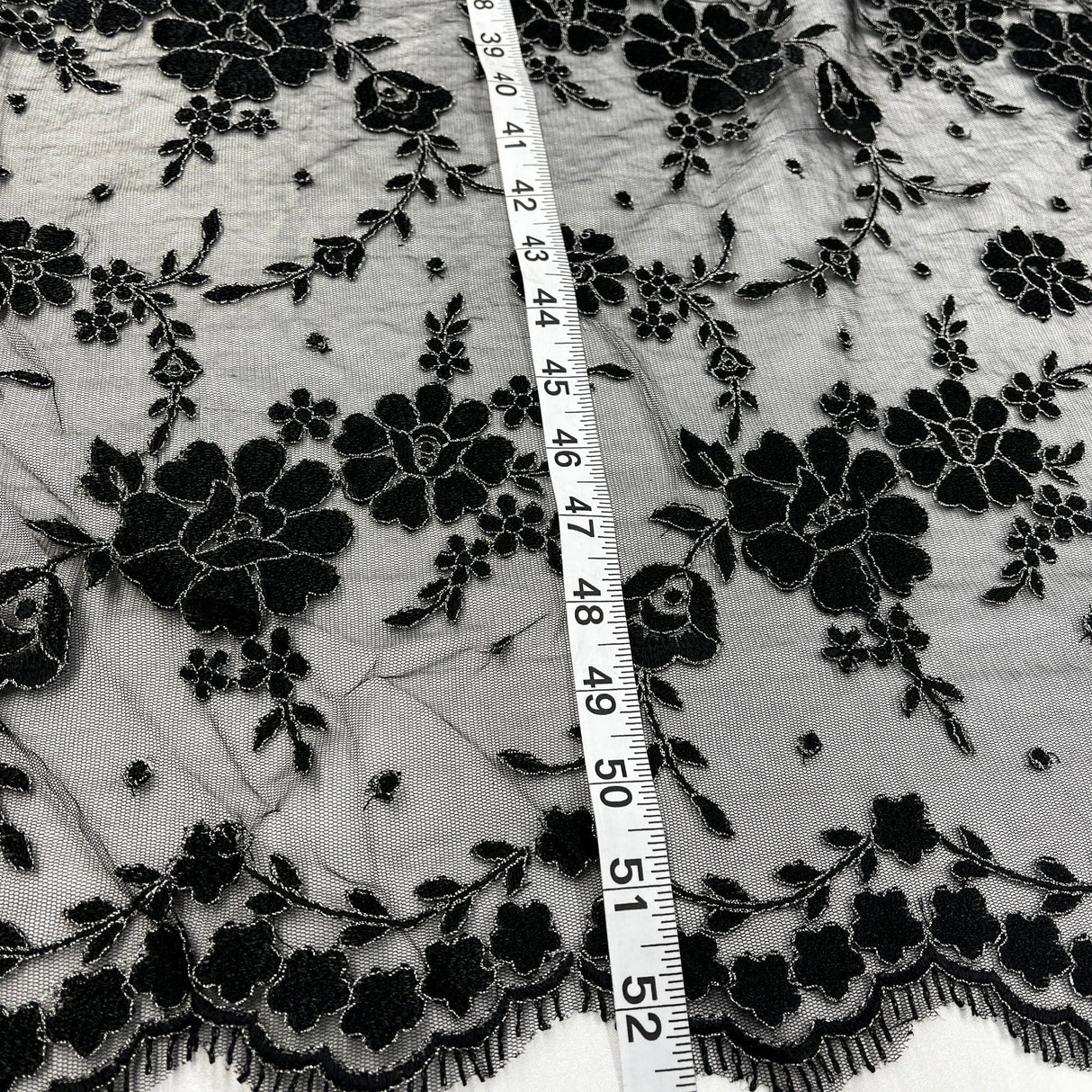 Embroidered Lace Fabric 100% Polyester Net Mesh 52"