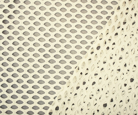 1 Yard Ivory Polyester Stretch Spandex Mesh Activewear Knit Fabric 52 Inches Wide