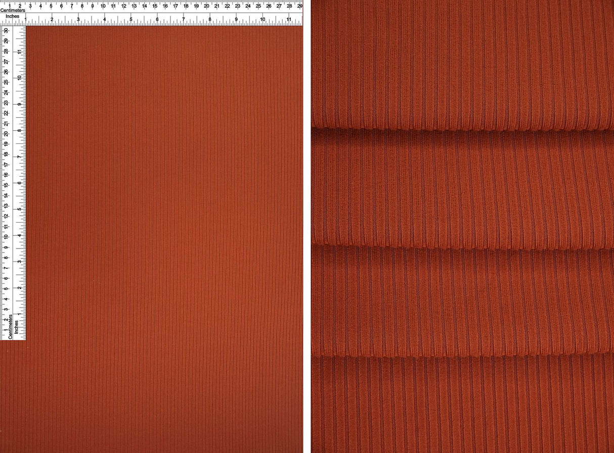 Rib Solid Stretch Knit Fabric