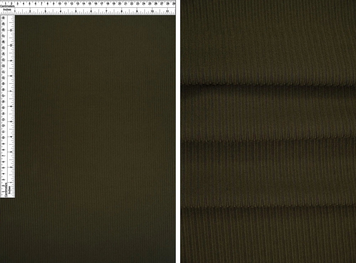 Solid Color 4x2 Rib Knit Fabric Great Stretch 58/60" Wide for Comfort Wear & Fashion Design