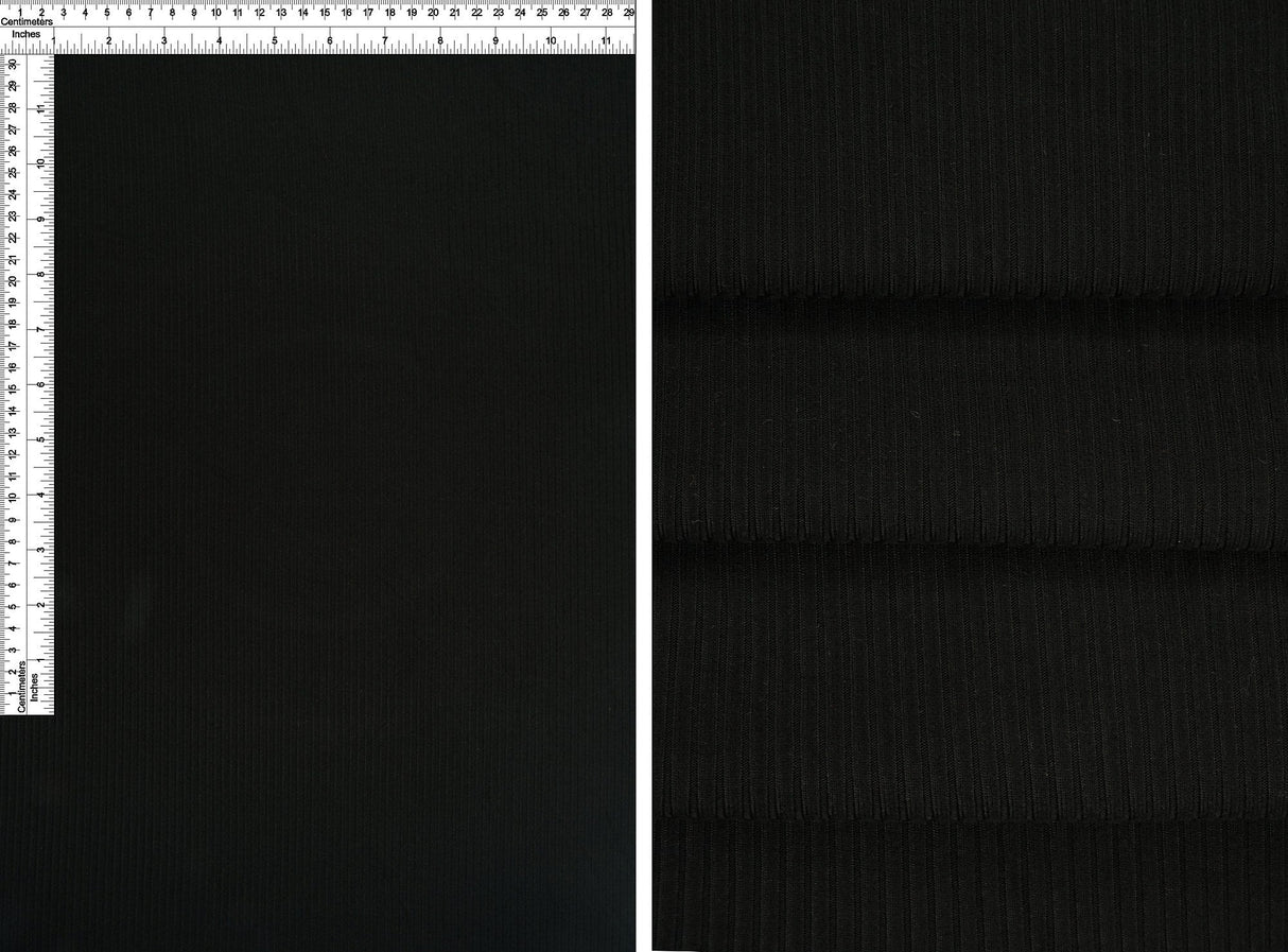 Rib Solid Stretch Knit Fabric