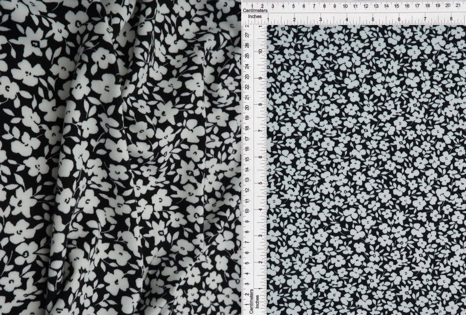 1 Yard DTY Brushed Floral Print Knit Fabric, 58/60'' Wide Polyester Spandex Blend