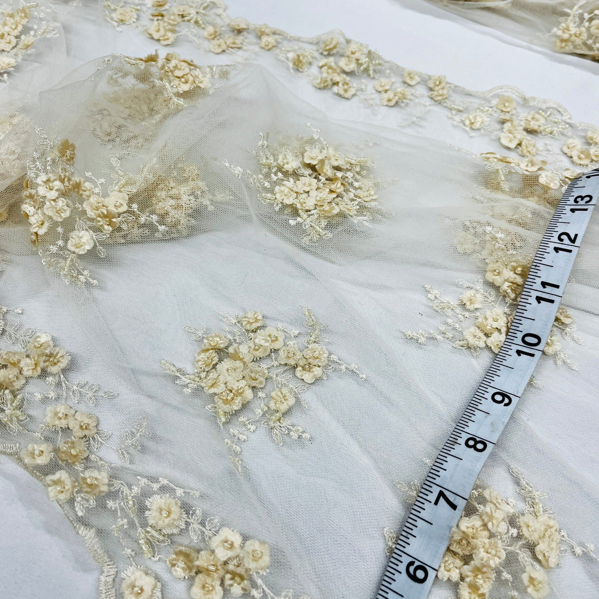 Beaded 3D Floral Lace Trimming