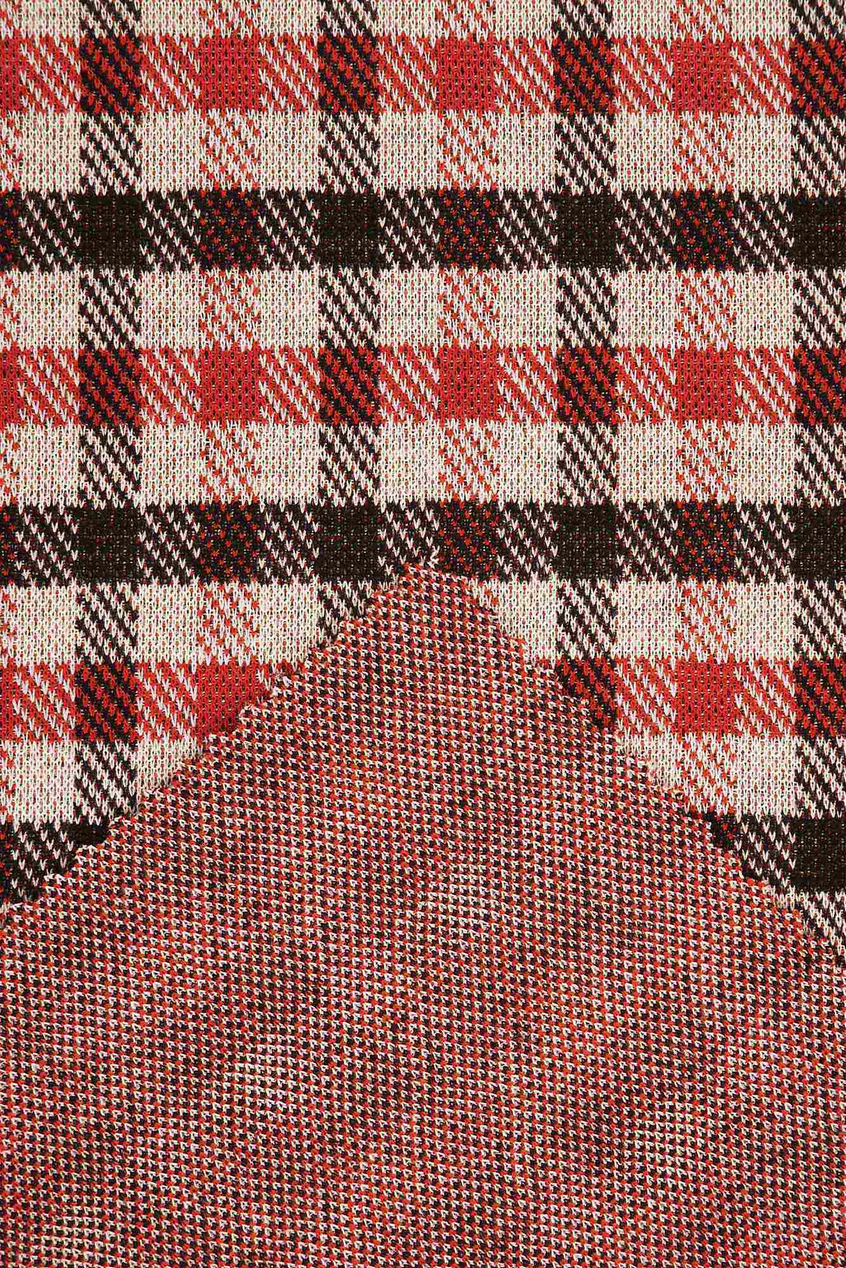 Plaid Double Knit Jacquard Stretch Fabric