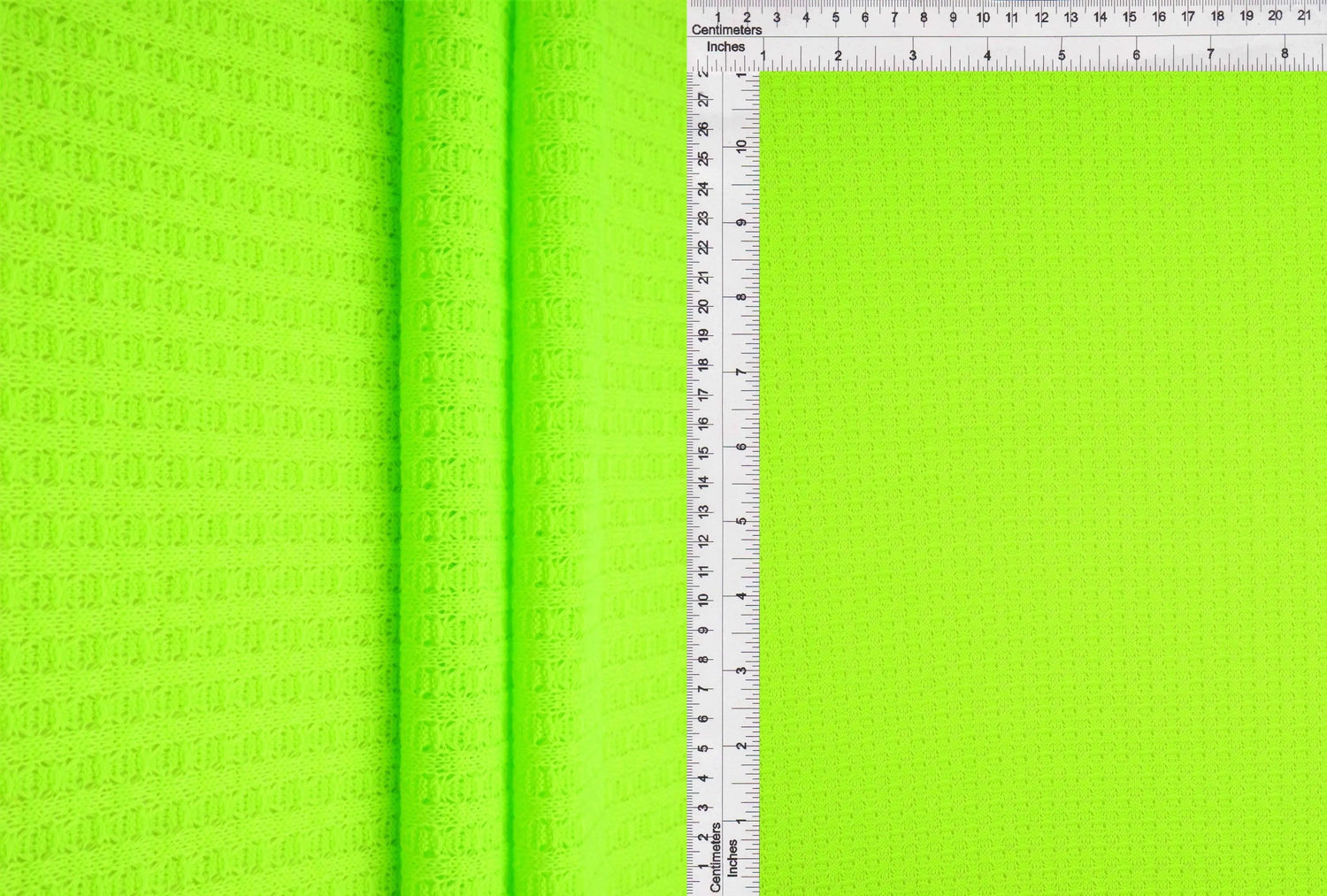 1 Yard Waffle Solid Knit Fabric, 58/60'' Wide Polyester Rayon Spandex Blend