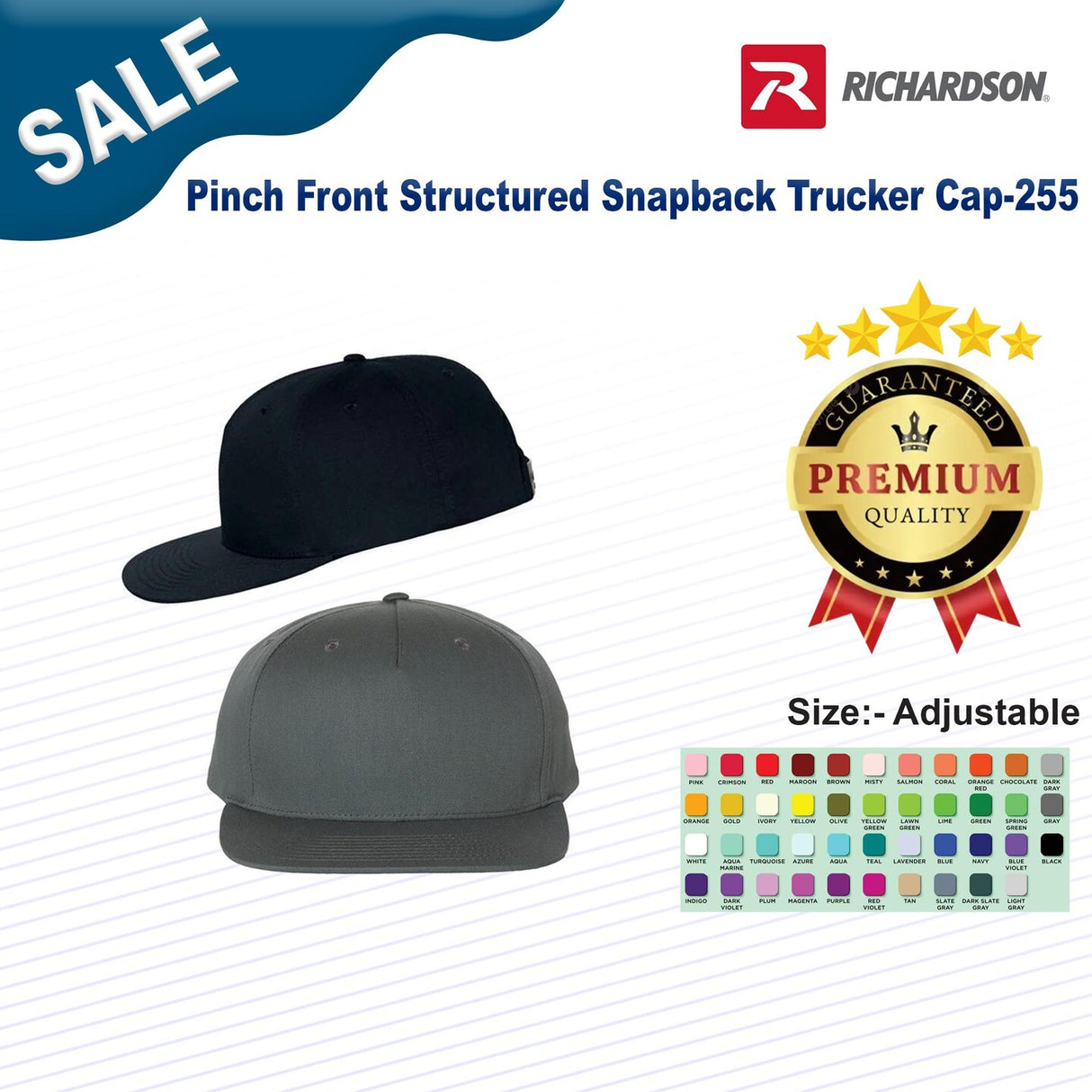 Richardson® Pinch Front Structured Snapback Trucker Cap