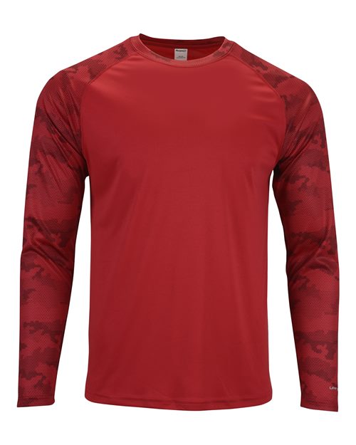 Paragon Unisex Cayman Performance Camo Colorblocked Long Sleeve T-Shirt