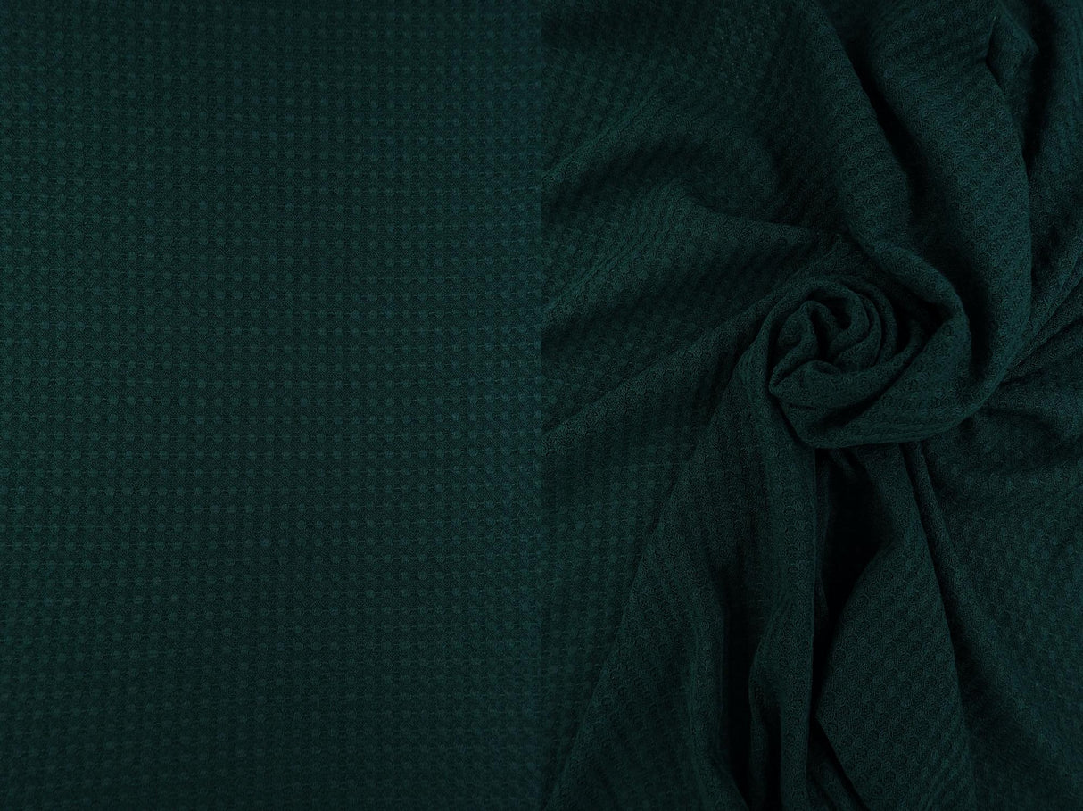 Waffle Stretch Knit Fabric Solid