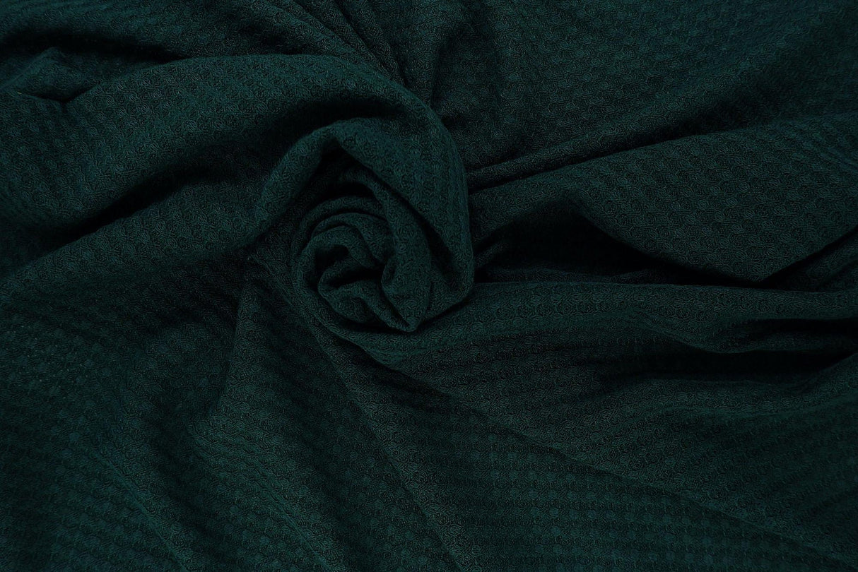 Waffle Stretch Knit Fabric Solid