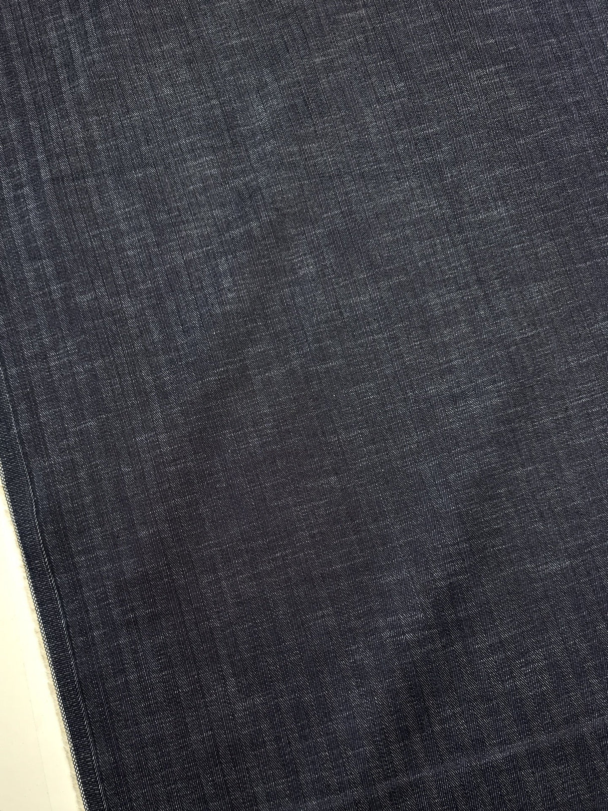 Cotton Denim Herringbone Blue