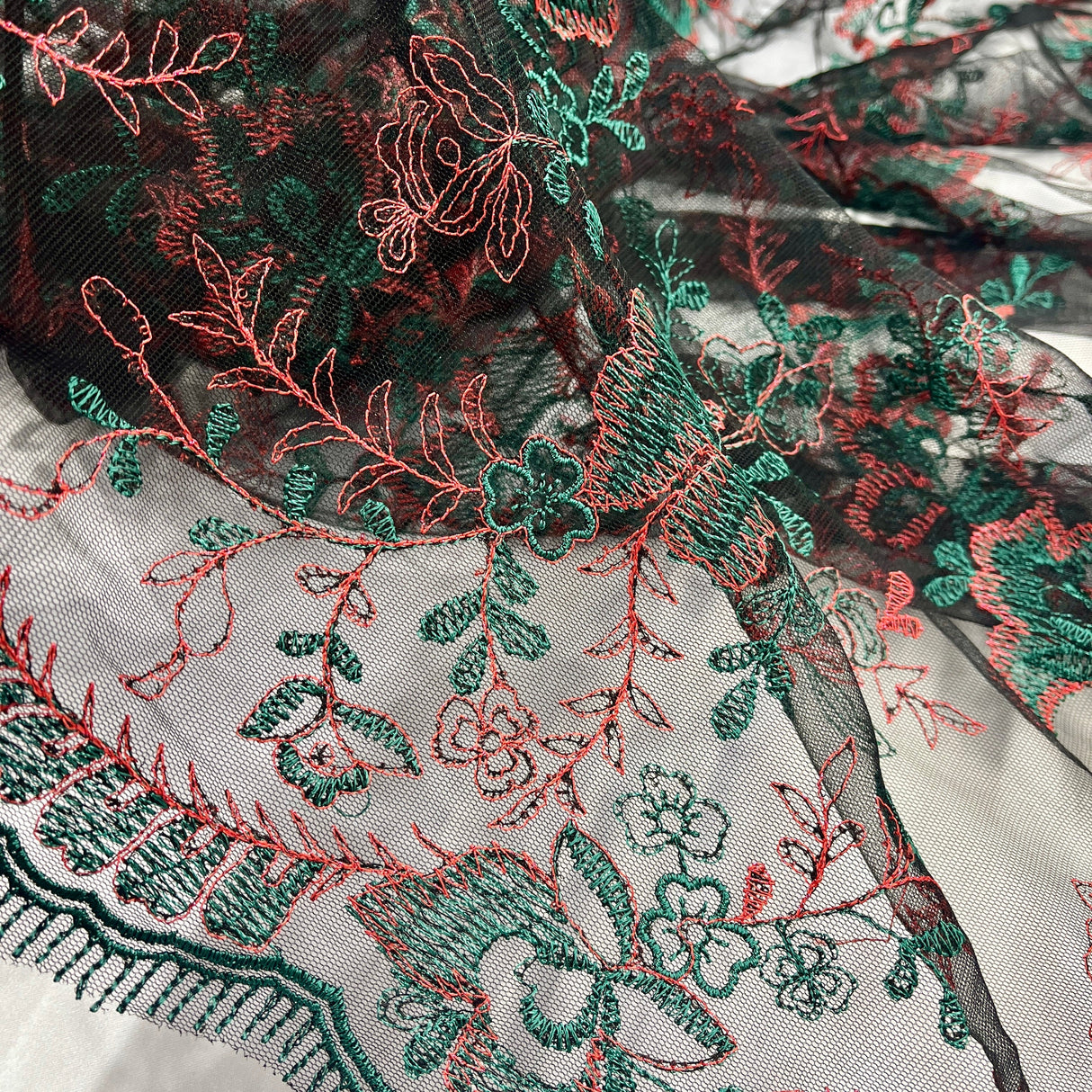 Embroidered Lace Mesh Floral