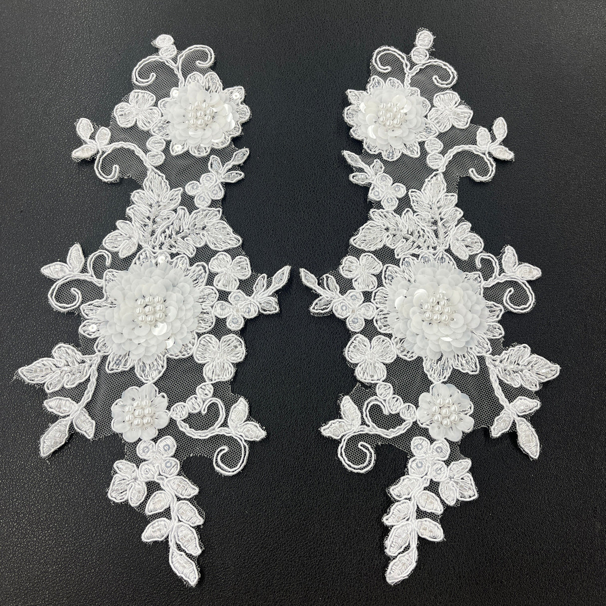 Beaded Floral Lace Applique