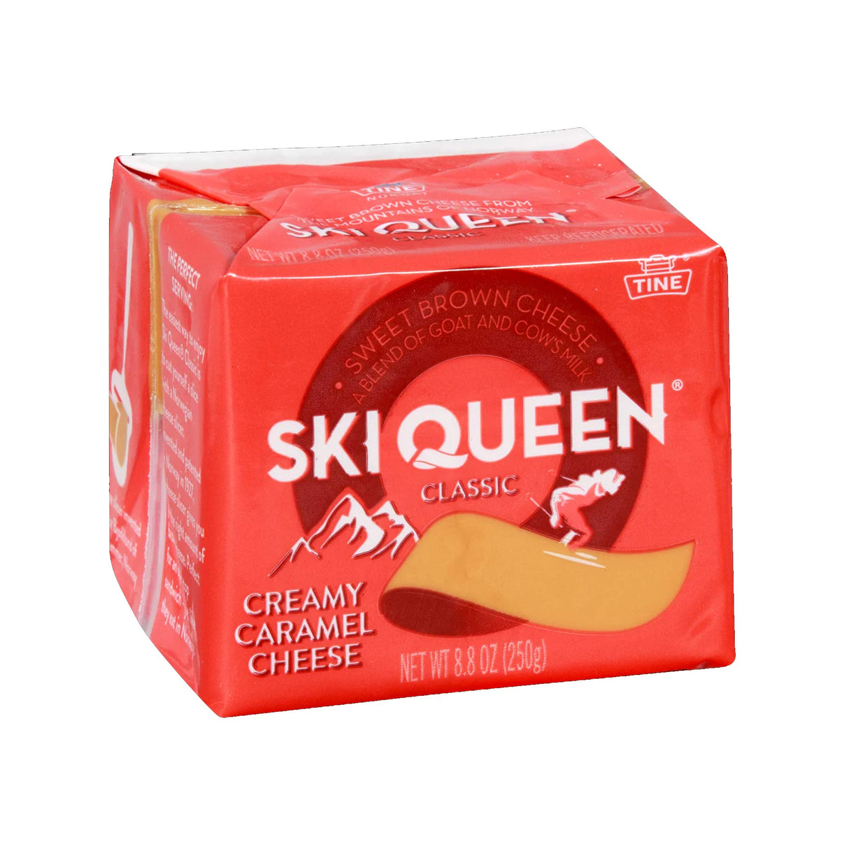 TINE® Ski Queen® Creamy Caramel Cheese – Norwegian Sweet Brown Cheese (Brunost) with Cow & Goat Milk