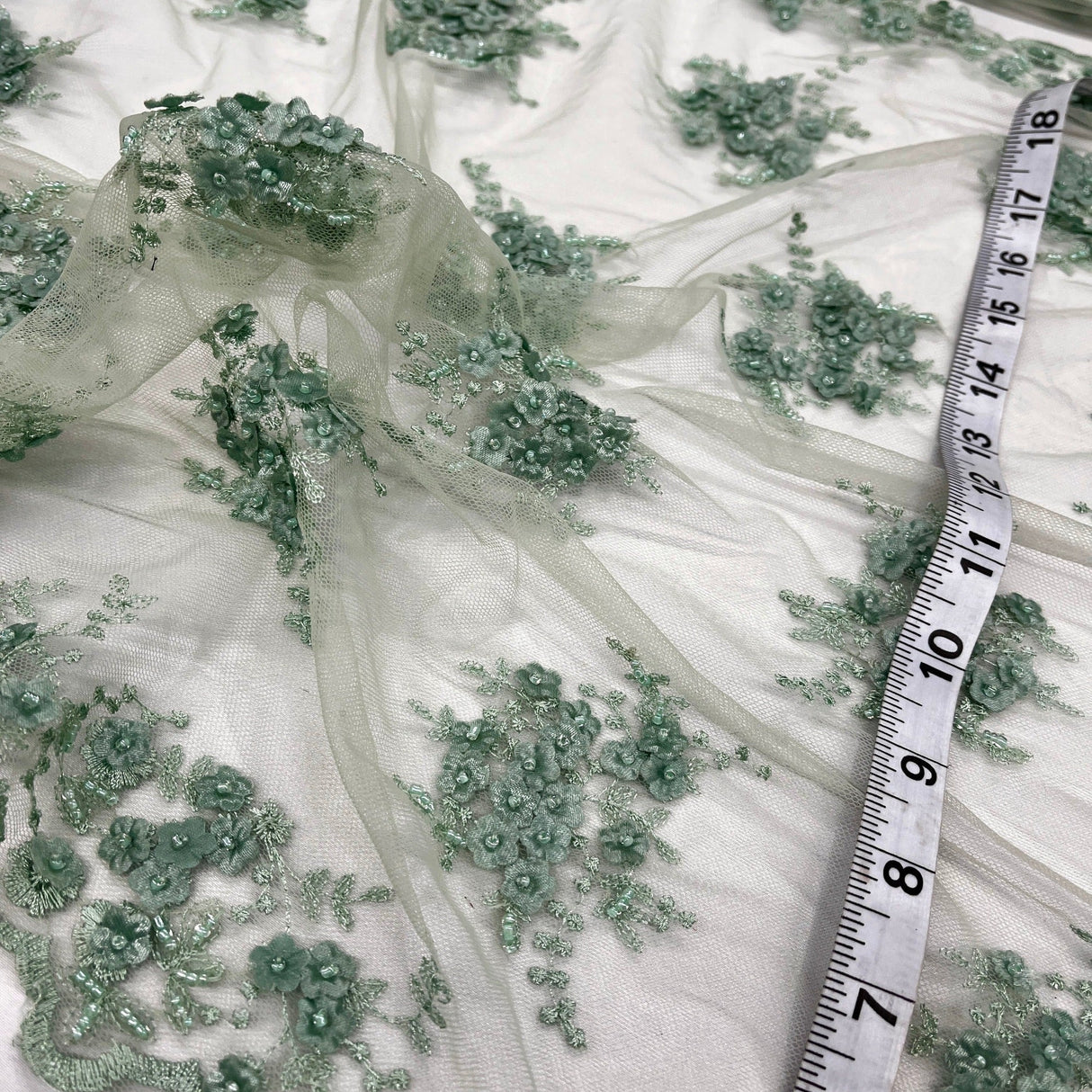 Beaded 3D Floral Lace Trimming