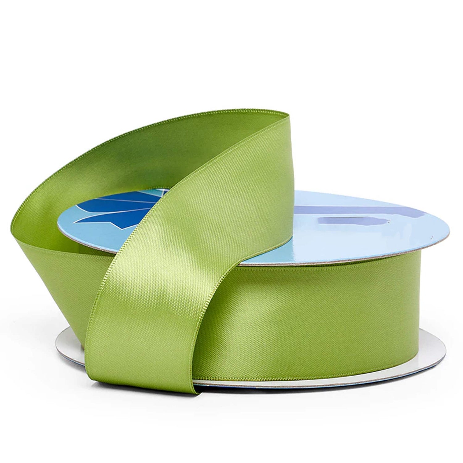 Ultra-Smooth Fabric Ribbon – Solid Satin 1/8 '' X 100 yd Double Faced 1 / roll Apple Green