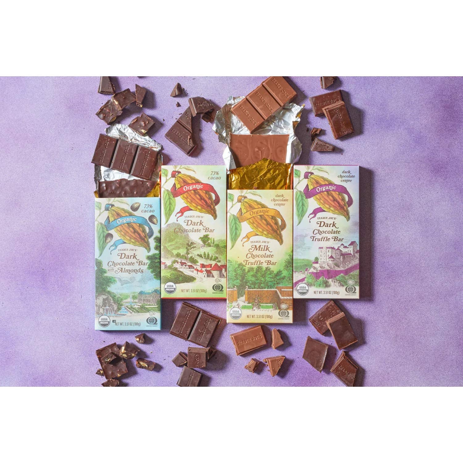 Trader Joe’s Organic Dark Chocolate Bar with Almonds 3.51 Oz