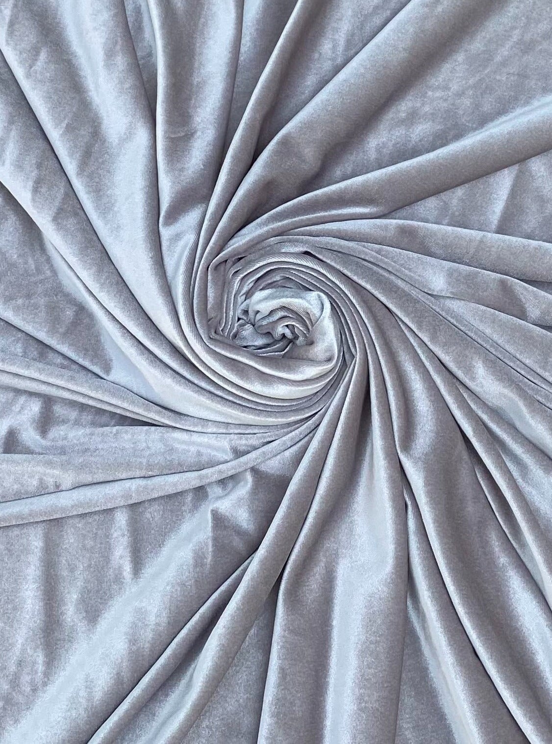 Stretch Velvet Feather Gray