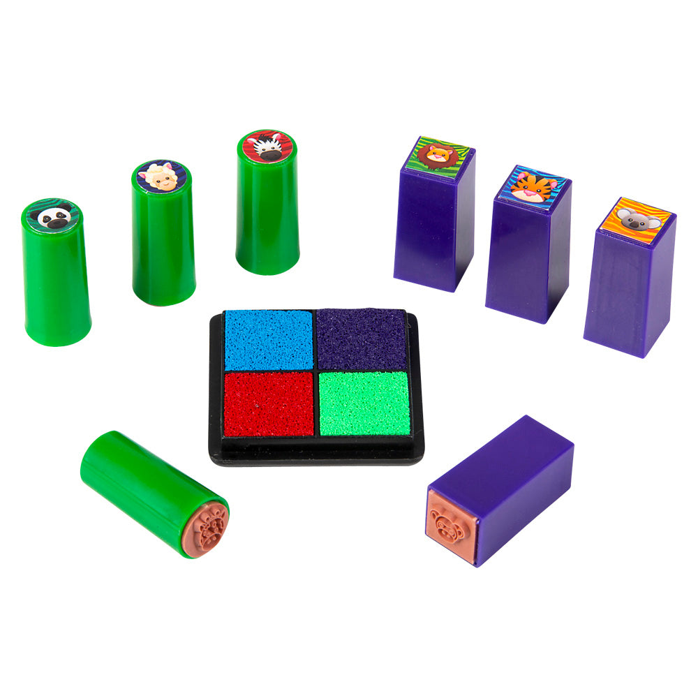 Mini Animal Stamp Set 3x2" (12 Pc Display)