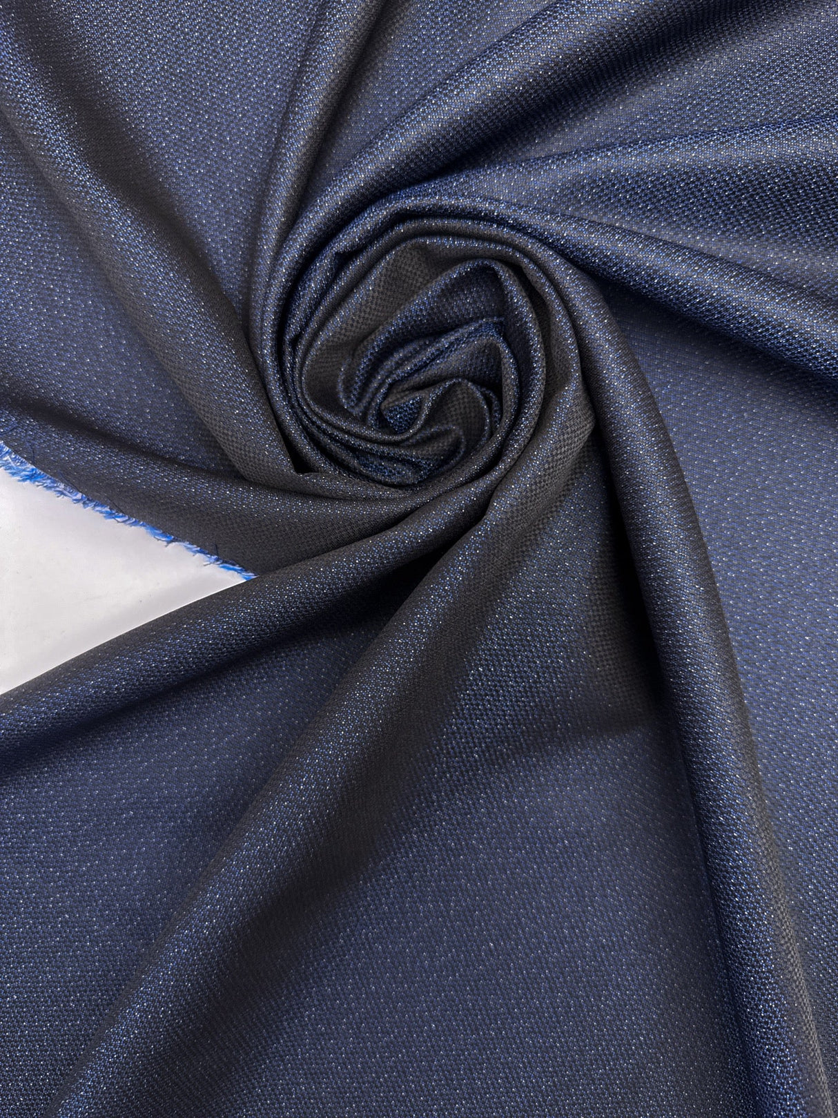 Wool Changeant Fabric Blue Black