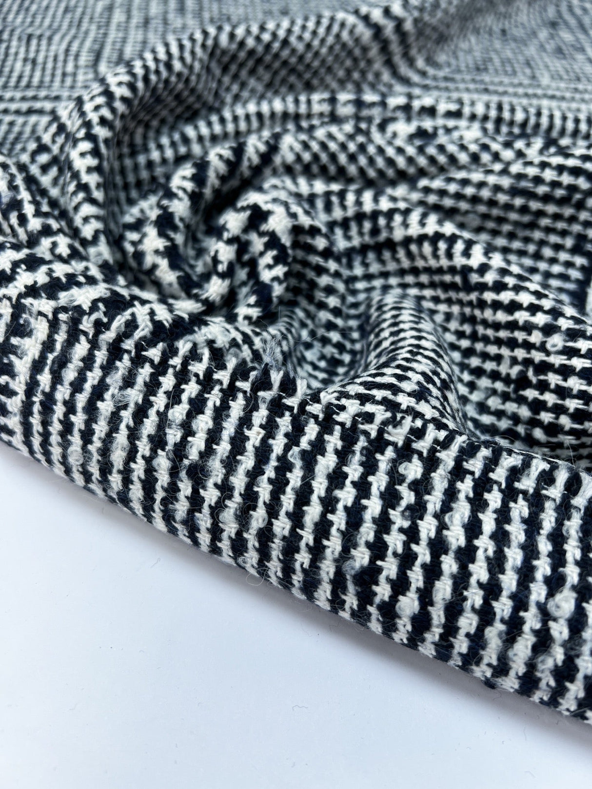 Checked Wool Acrylic Cotton Bouclé