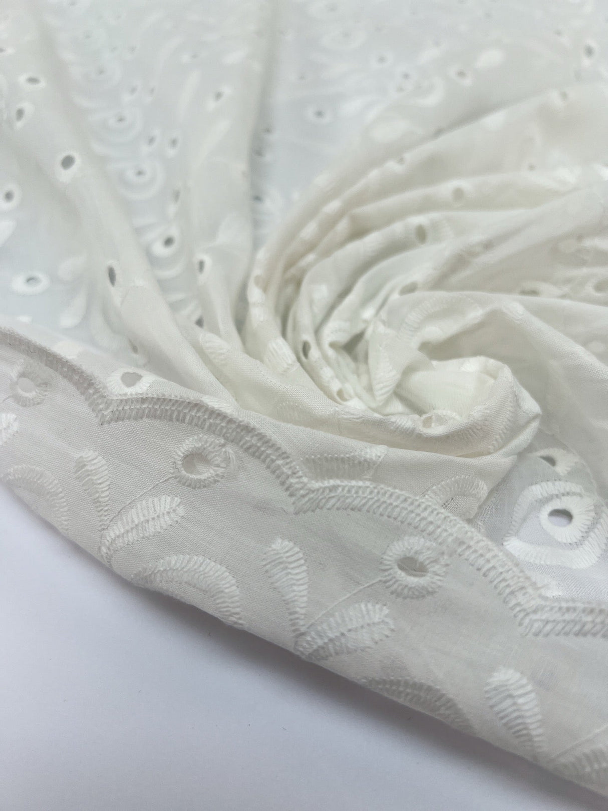 Cotton Broderie Anglaise Poplin White