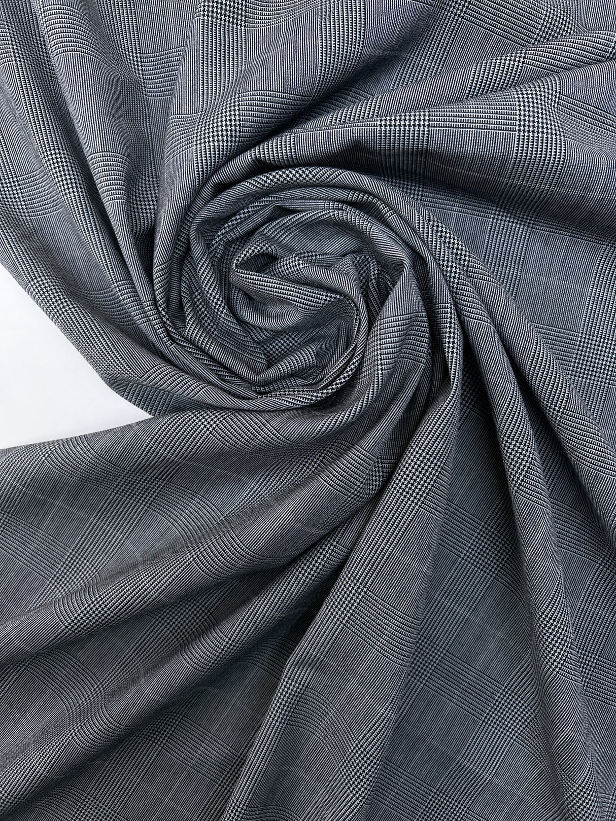 Stretch Checked Suiting Fabric
