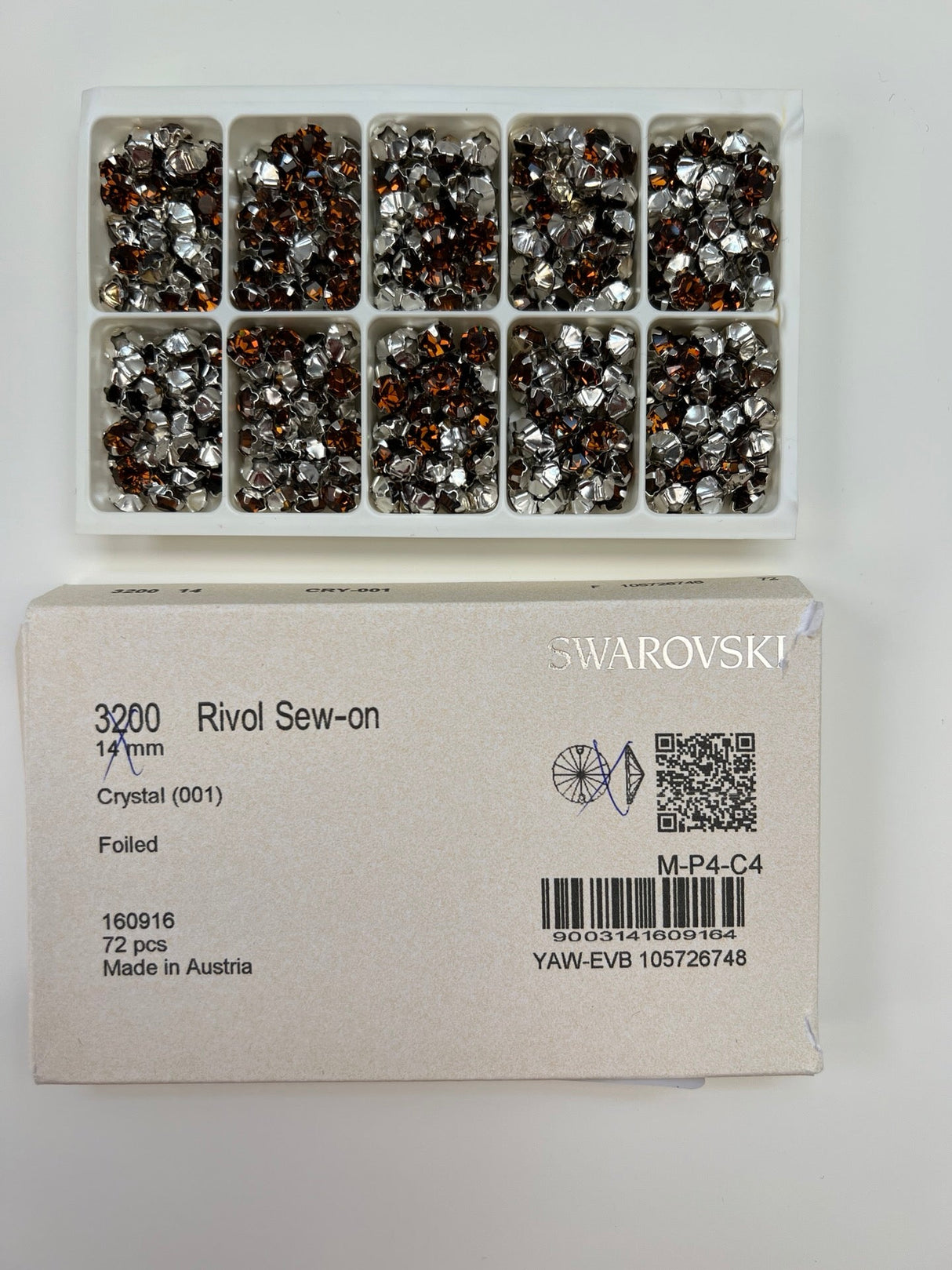Brown Metal Crystals Sewing Notions
