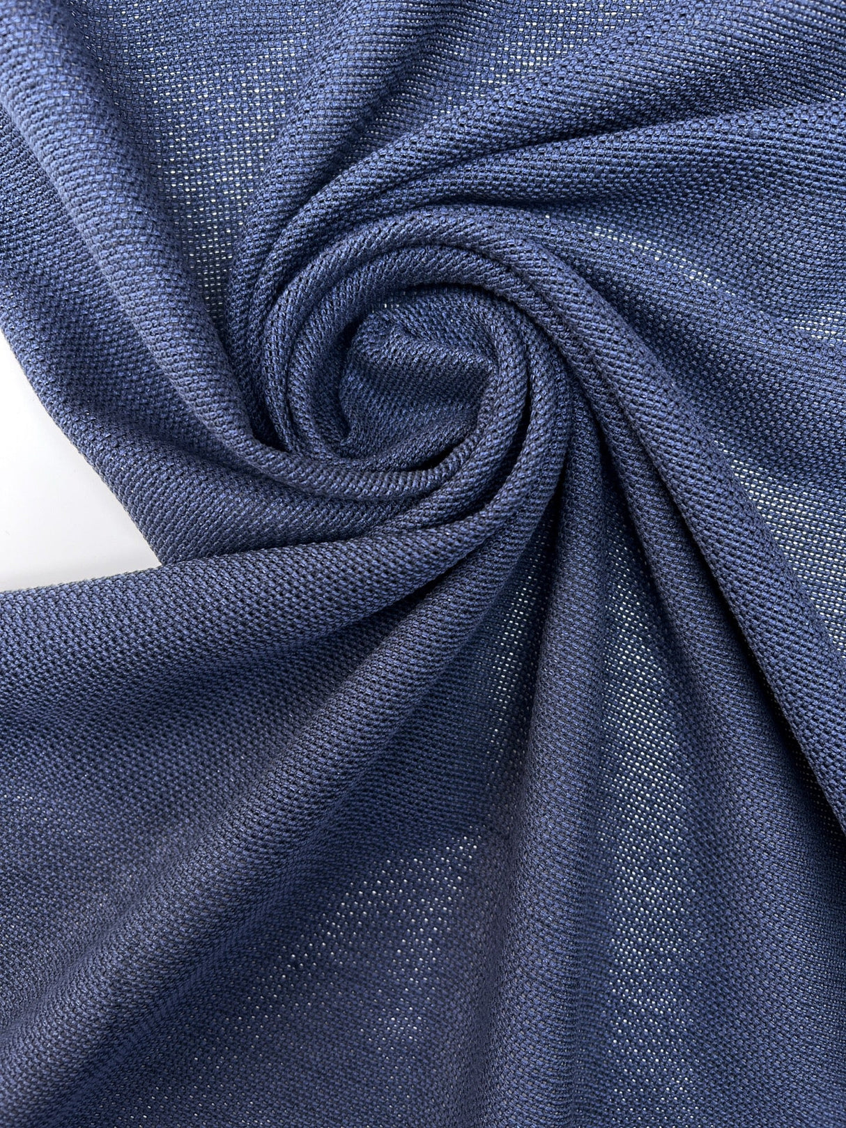 Cotton Basket Weave Fabric Blue Shade