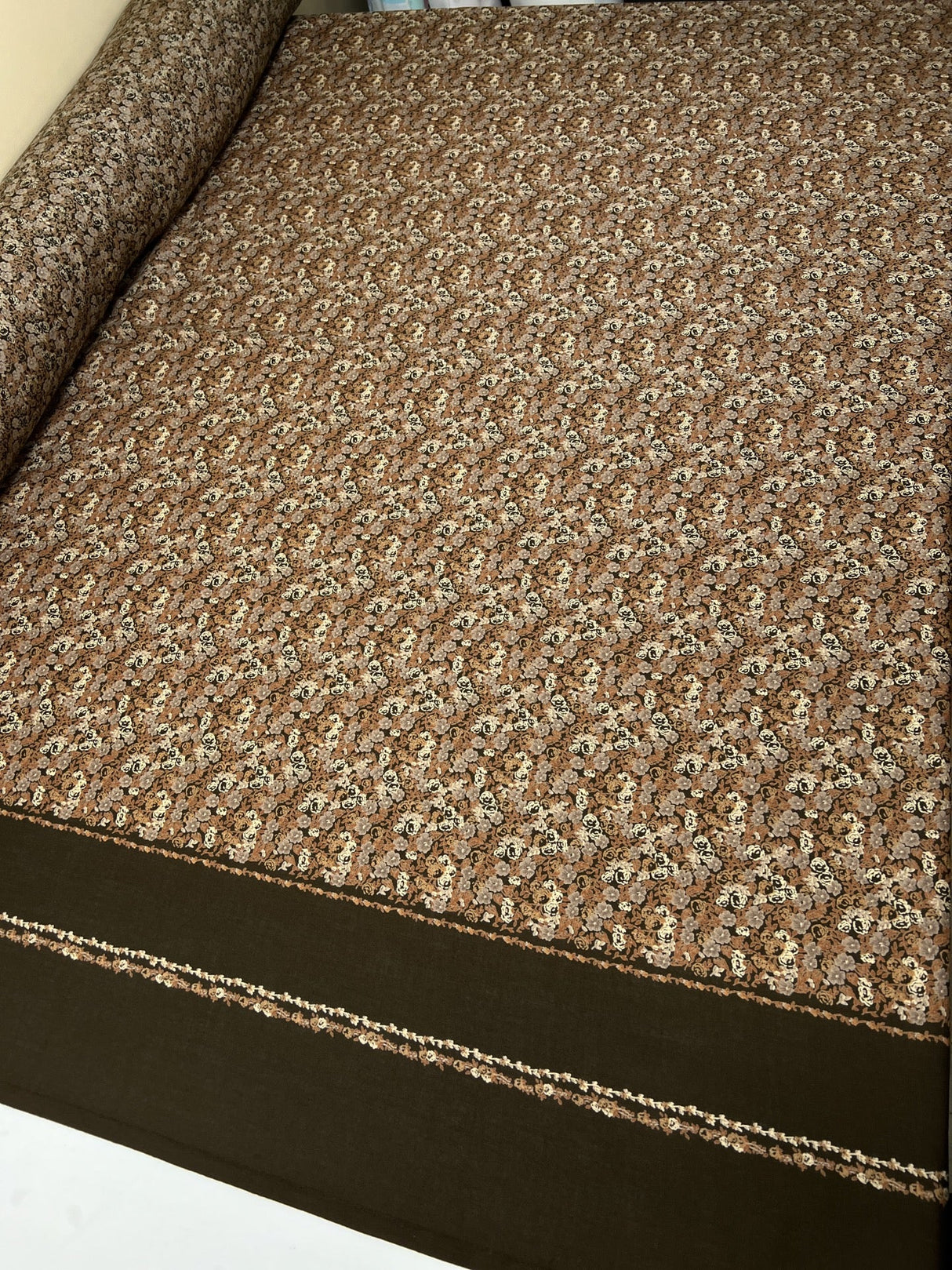 Acrylic Twill Printed Brown Beige