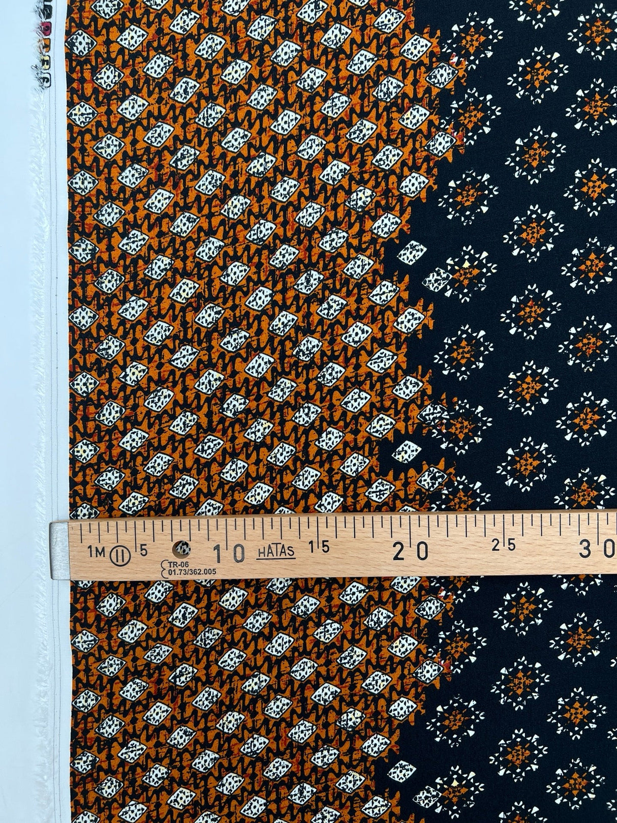 Printed Polyester Twill Brown Black