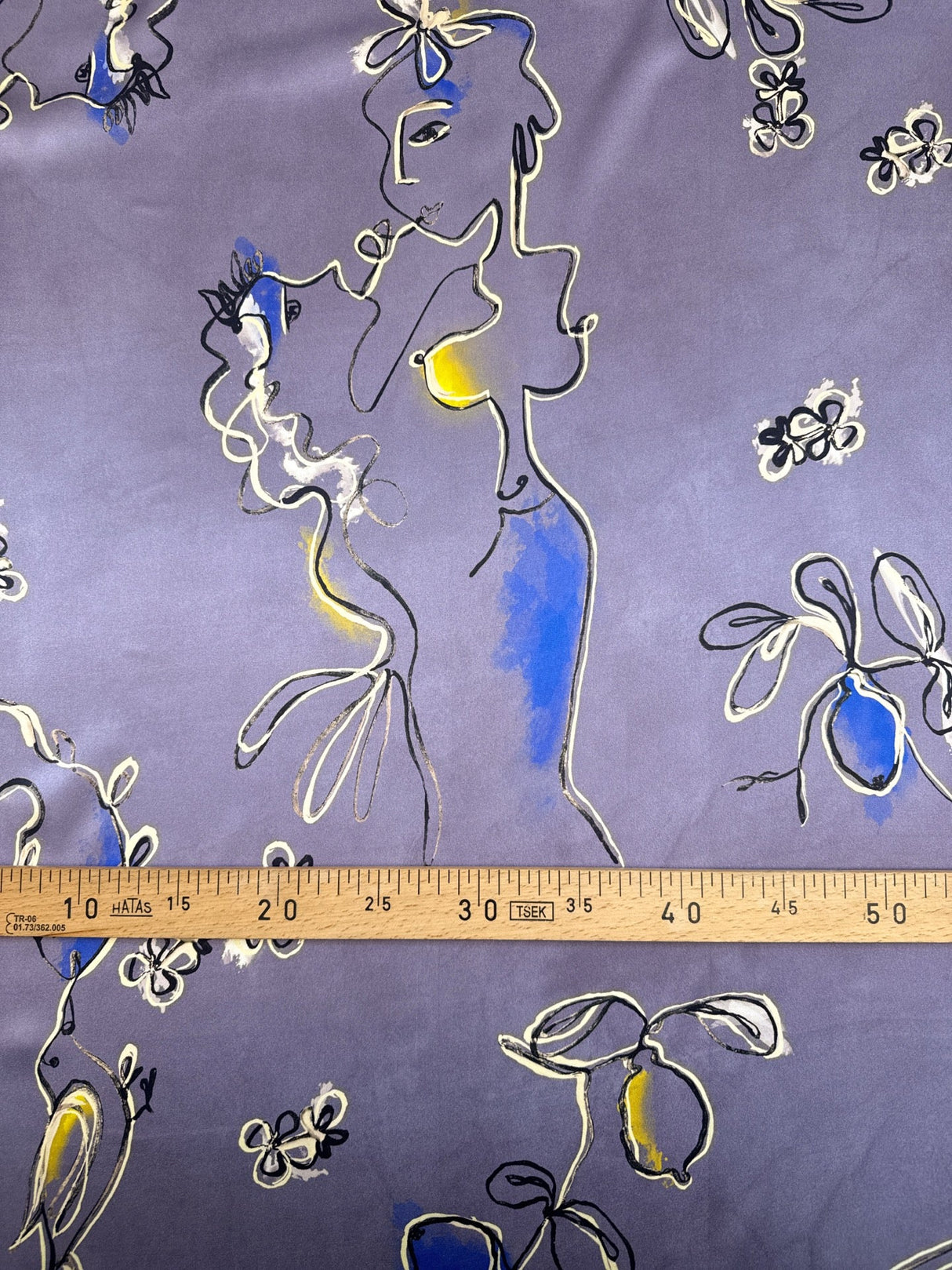 Silk Sateen Printed Purple