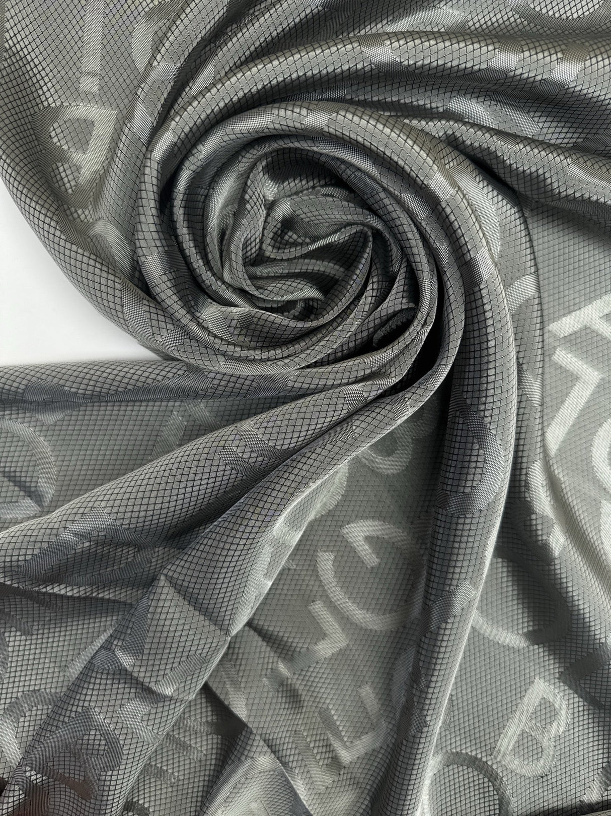 Viscose Cupro Blend Graphic Gray Lining