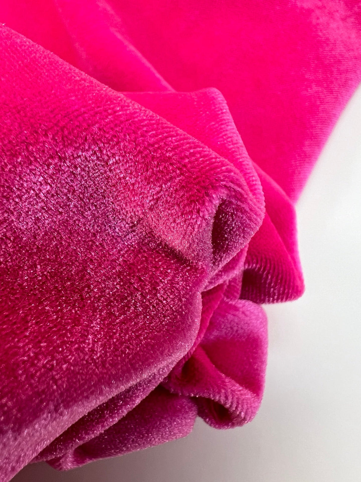 Pink Velour Knitted Fabric