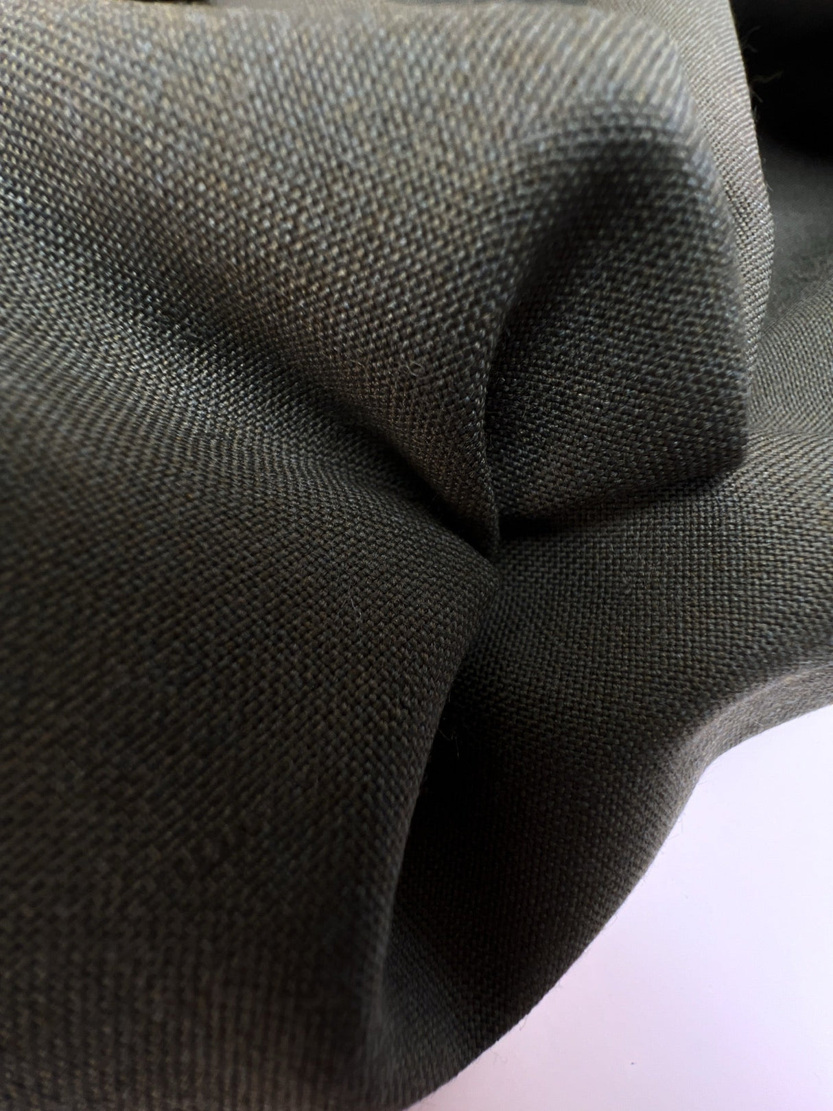 Wool Polyamide Plain Weave Green Suiting