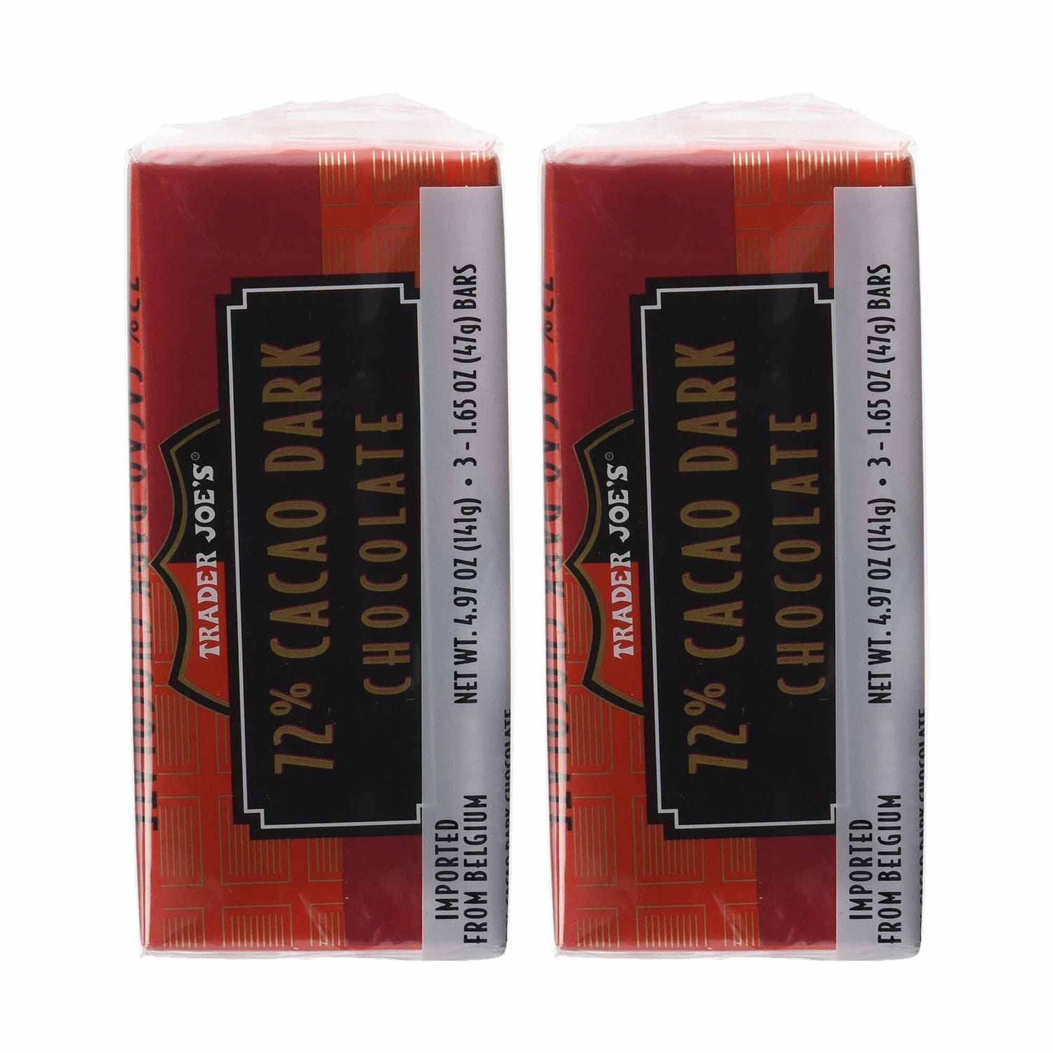 Trader Joe's 72% Cacao Belgian Dark Chocolate Bars | 1.65 oz