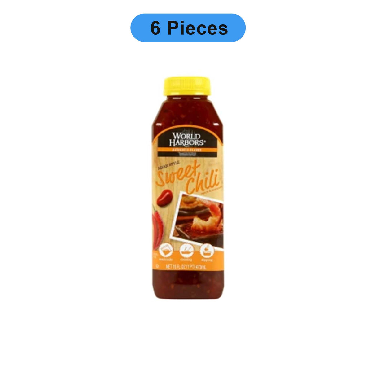 WORLD HARBORS SWEET CHILI SAUCE & MARINADE 16 OZ BOTTLE