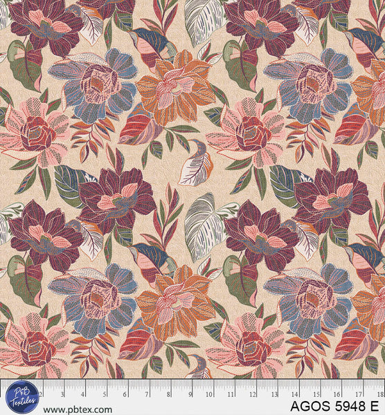 Cotton Print Natural Cream Florals 44/45 Fabric