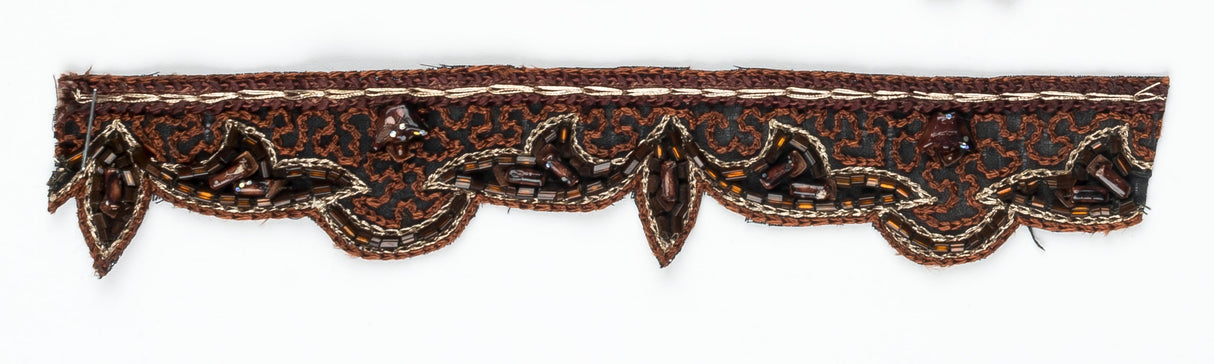 Beaded Indian Trim Brown 1.5 Inch