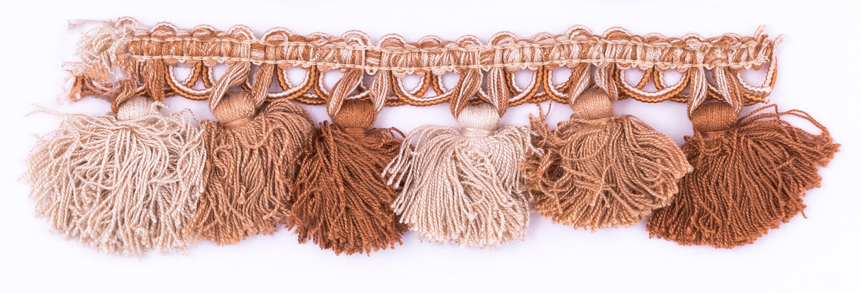 Tassel Fringe Trim Cream Tri-Color