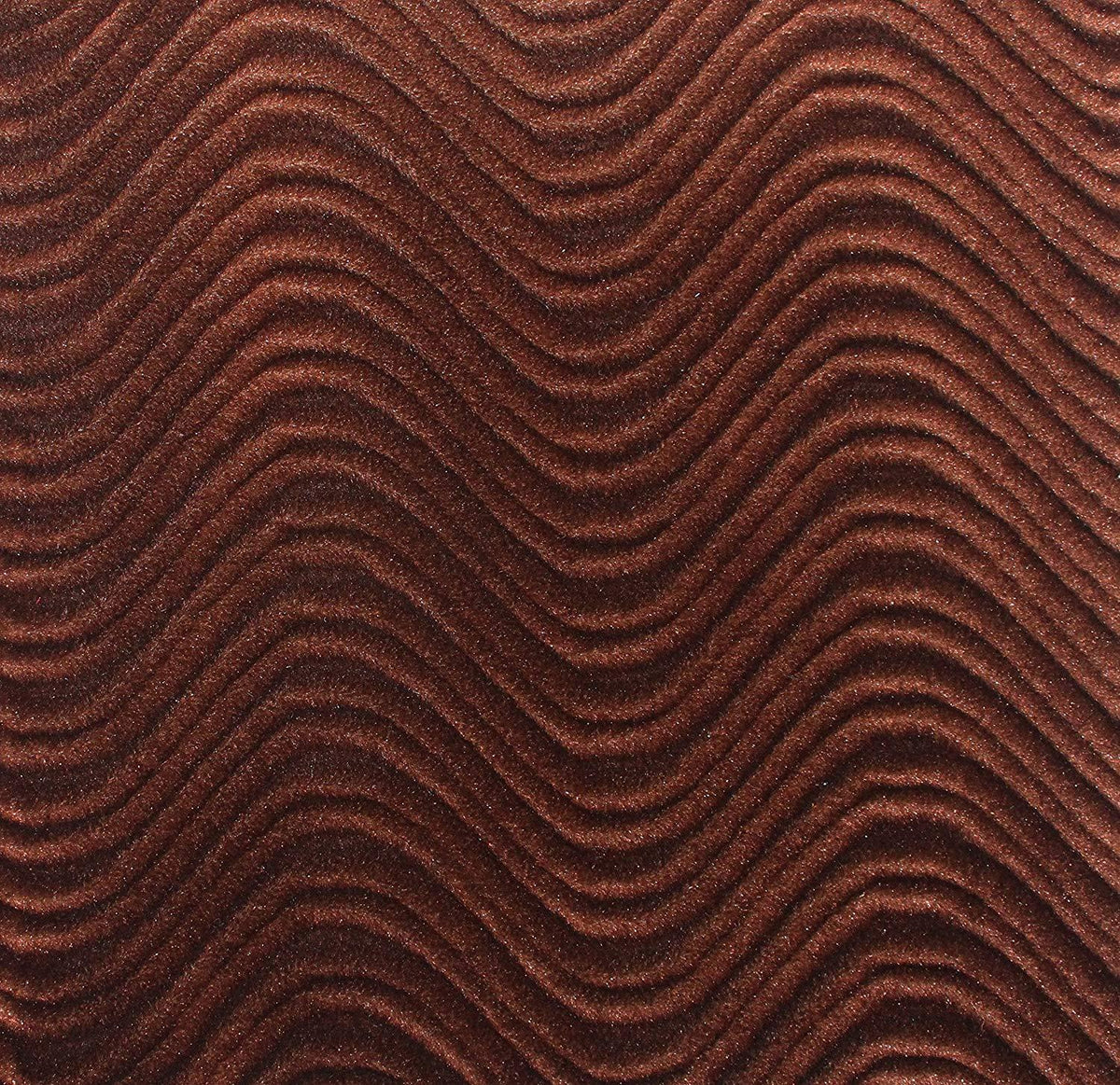 Brown Wave Swirl Flocking Velvet Upholstery Fabric,