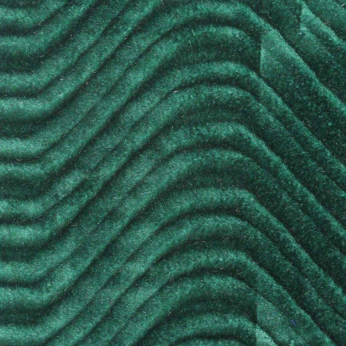 Green Wave Swirl Flocking Velvet Upholstery Fabric,