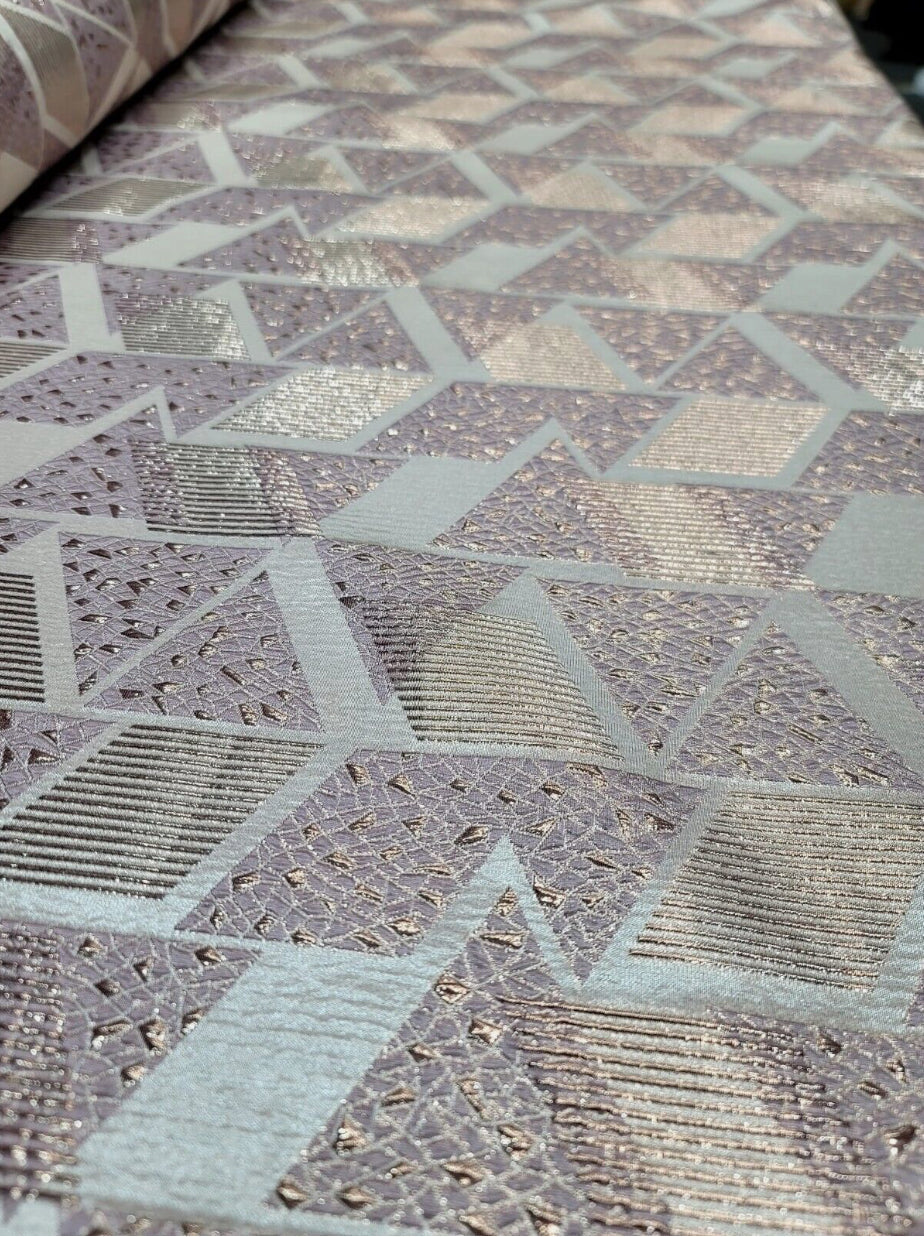 Pink Rose Gold Brocade Fabric